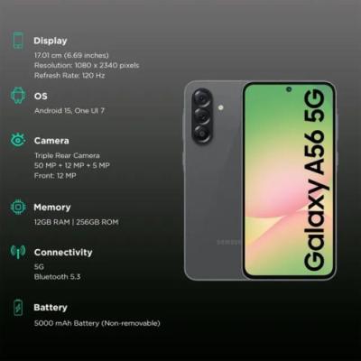 Samsung Galaxy A56 (5G) - 128GB/8GB - Awesome Graphite
