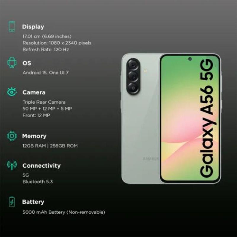 Samsung Galaxy A56 (5G) - 128GB/8GB - Awesome Lightgray